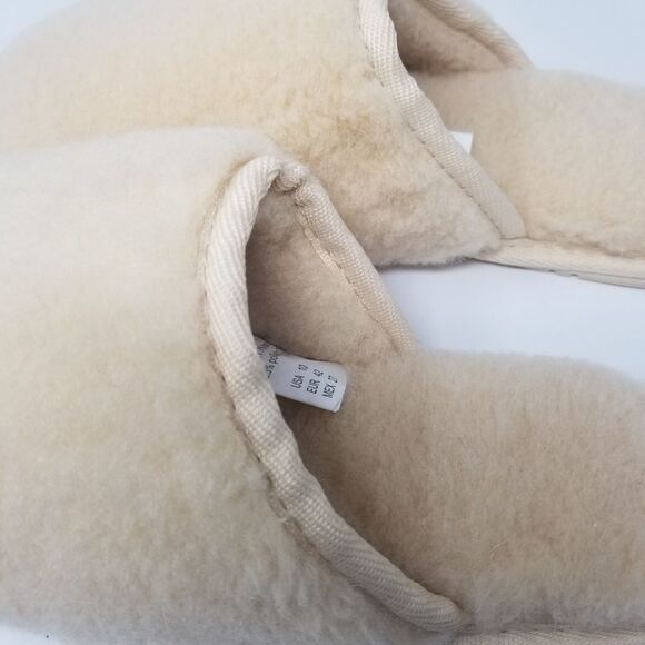 NWT IVORY SOFT WOOL BLEND SLIP ON HOUSESHOES. SIZES 6, 10, 11. - Picture 12 of 14